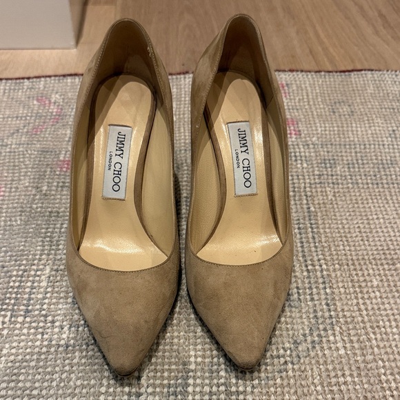 Jimmy Choo Shoes - Jimmy Choo Tan Suede Pointed-Toe Heels
